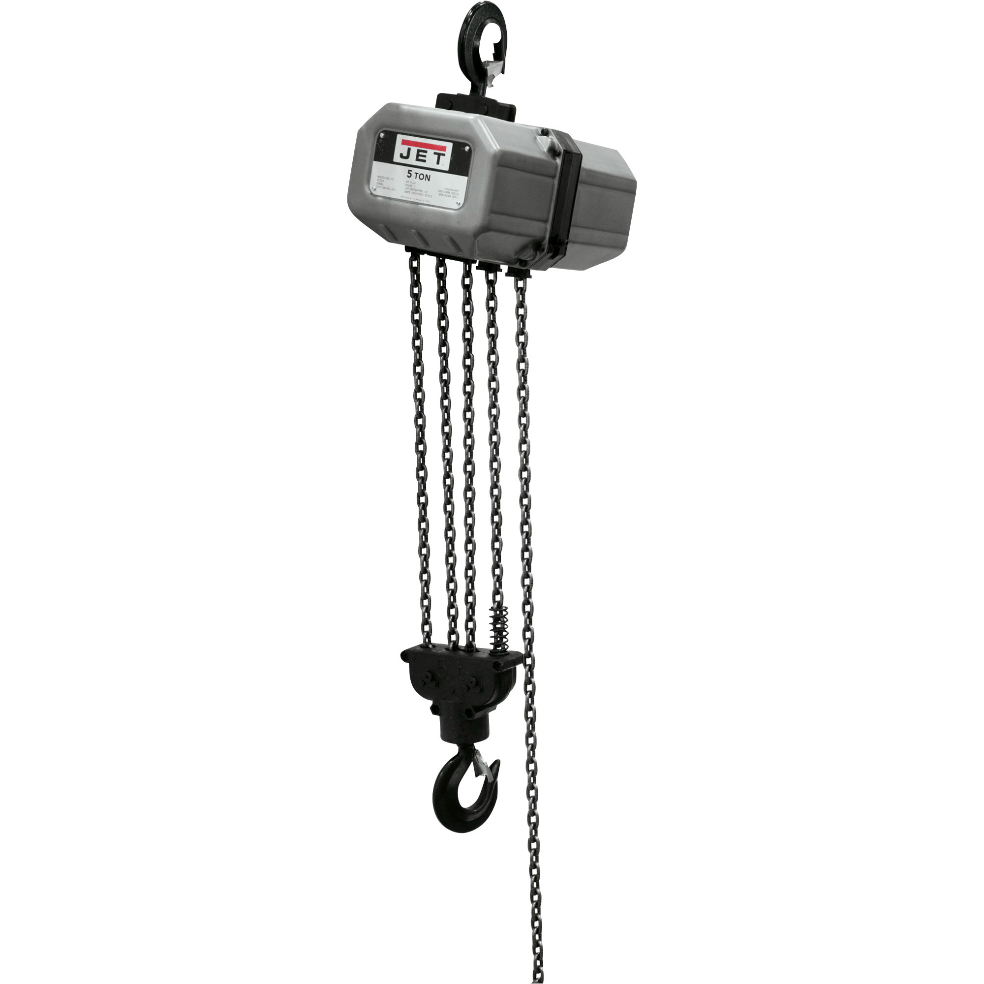 JET SSC Series Electric Chain Hoist, 5-Ton Capacity, 15ft. Lift, Model# 5SS-3C-15